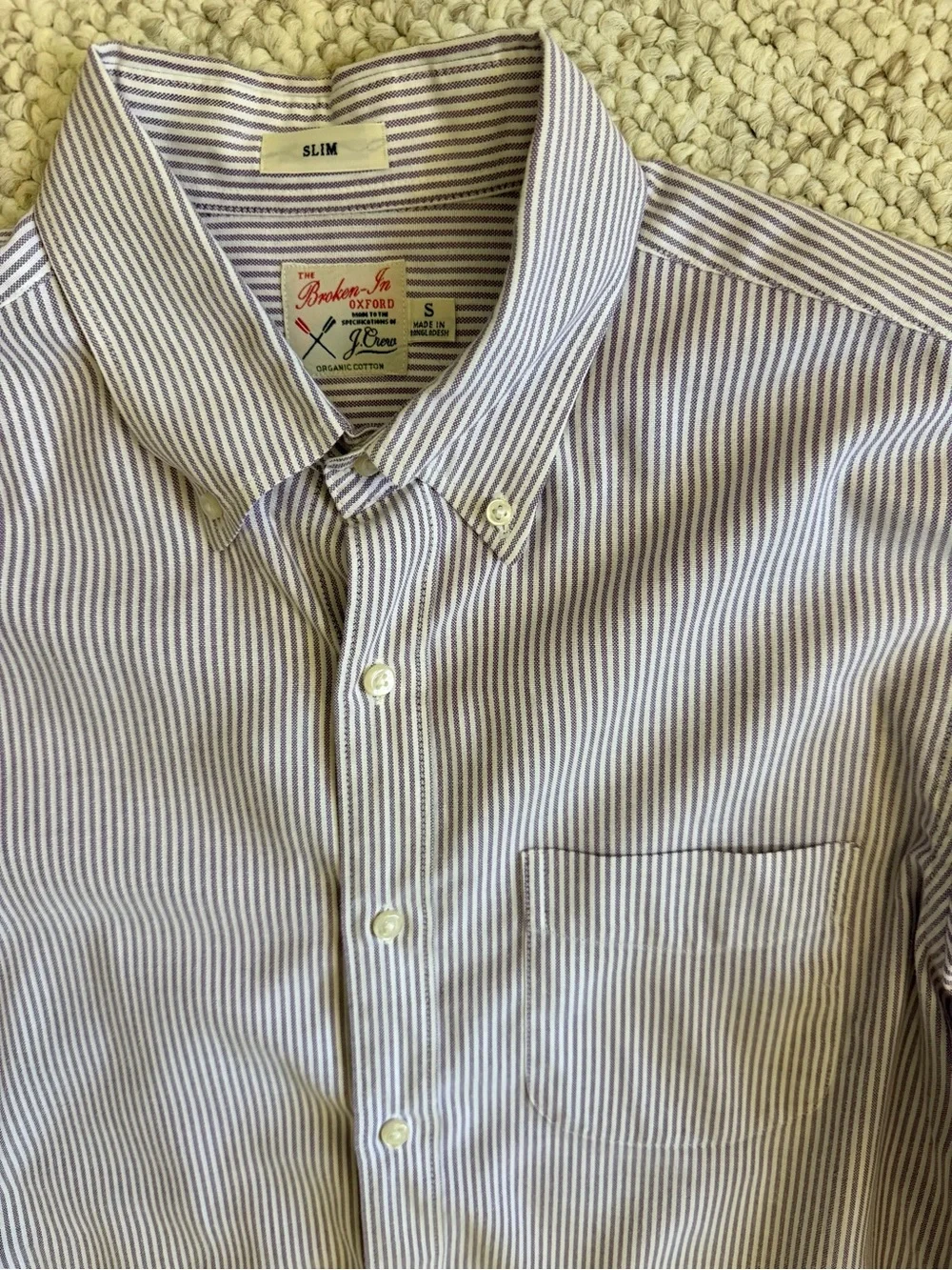 J. Crew Men's Broken-In Oxford Long Sleeve Button Down Slim Fit Shirt - Small